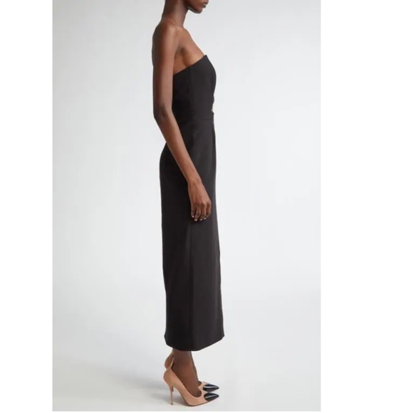 NEW ISRAELLA KOBLA Black IMAN Strapless CUTOUT Boning COCKTAIL Midi DRESS 10 - Picture 11 of 15